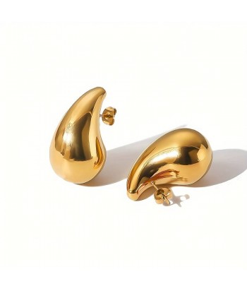 Steel Earrings With Drops Pattern  65893 Gold - 1