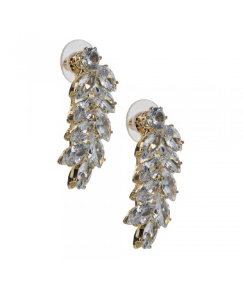 Earrings With Strass Pattern 105001 White-Gold - 1