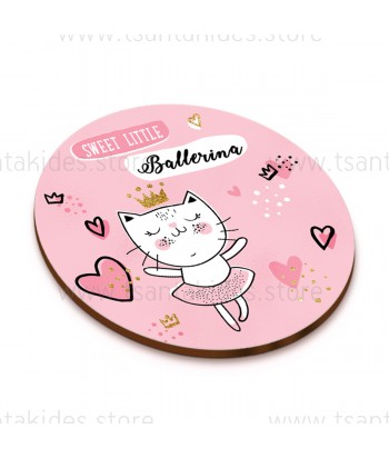 Baptism Favor Wooden Coaster with TS193 Kitty Theme - 1