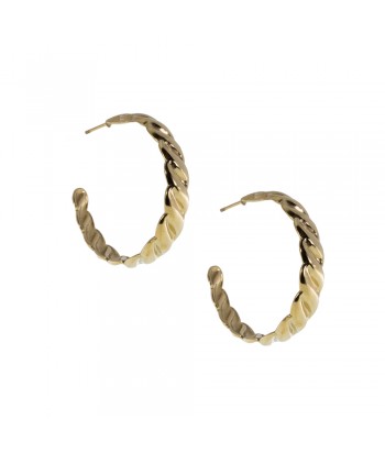 Earrings Steel Hoops With Design 2209103 Gold - 1