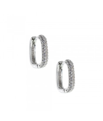 Earrings Steel Hoops With Design Strass 2310013 Silver - 1