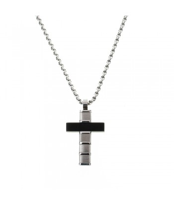 Steel Necklace With Cross Design 2306830 Silver - 1