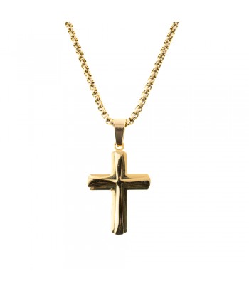 Steel Necklace With Cross Design 2302096 Gold - 1