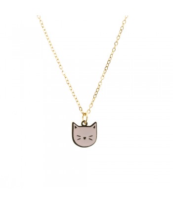 Women's Steel Necklace With Cat Pattern 201232 Pink - 1