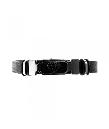 Men's Bracelet With Diamond Pattern 6945-31 Black - 1