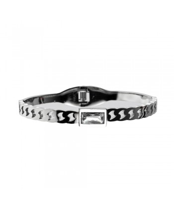 Stainless Steel Bracelet With Pattern 2209463 Silver/White - 1