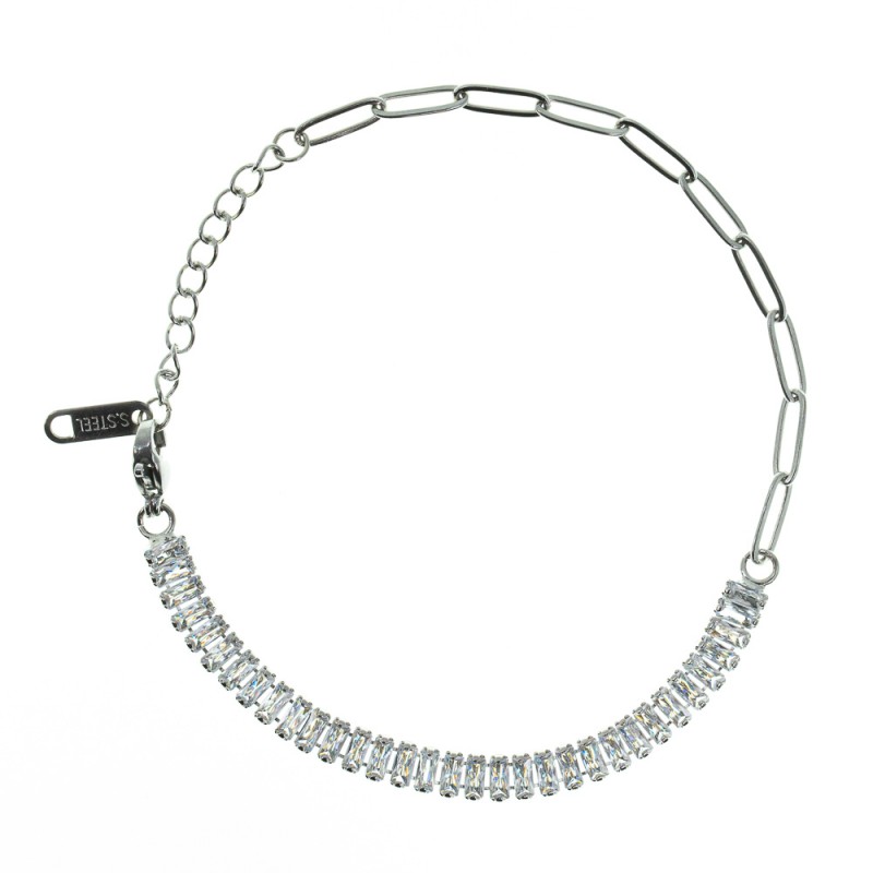 Bracelet From Steel With Strass 2208045 Silver - 1