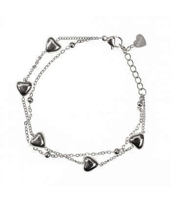 Bracelet 2 pl Steel With Hearts 601009 Silver - 1