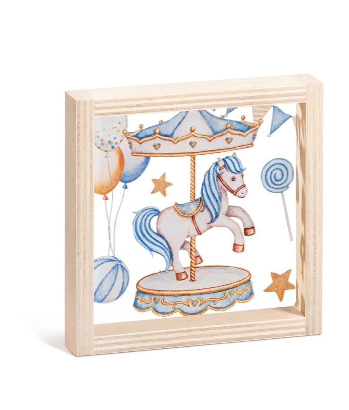 Baptism favor Wooden frame with Plexi Carousel 0144001 - 1