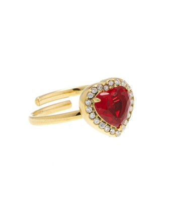 Women's Ring With Heart Design 18134-283 Gold/Red - 1