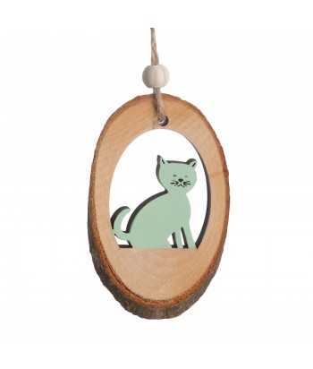 Baptism Boboniere Wooden Body With Cat - 2