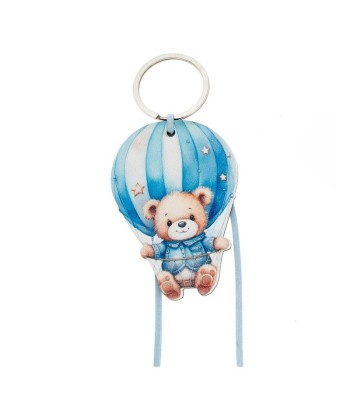 Christening Favor Wooden Teddy Bear Keychain ΜΠ-25 - 1