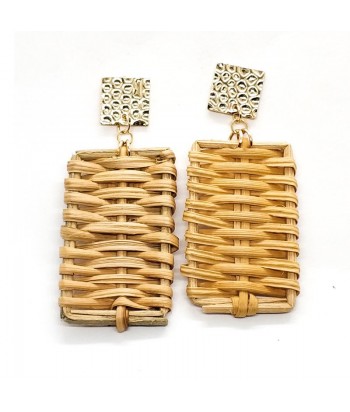 Earrings Rectangular Bamboo Fantazy 01495-10 - 1