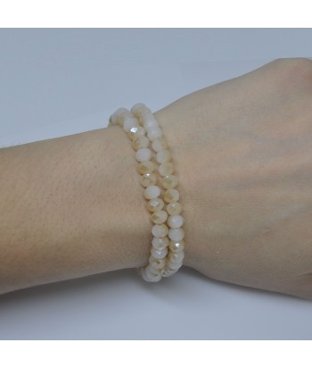 Γυναικείο Βραχιόλι Με Πέτρες Μπεζ 13258-3