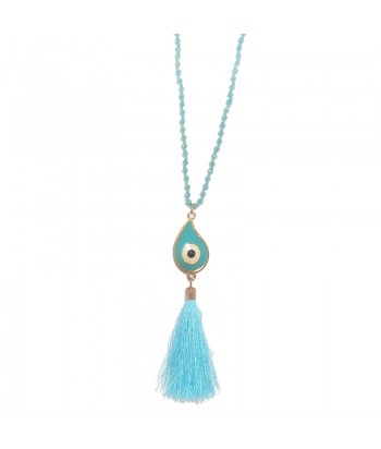 Women's Necklace With Tassel 01487-2 Blue - 1