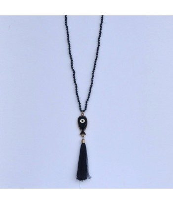 Women's Necklace With Tassel 01487-1 Black - 2