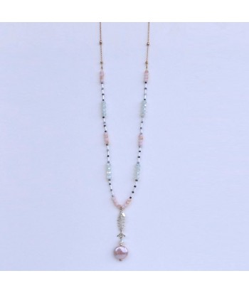 Women's Fish Necklace 6941-2 Pink - 1