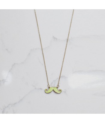 Women's Necklace With Mustache Design 70137 Yellow - 1