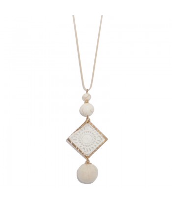 Women's Handmade Necklace 6941-5 White - 1