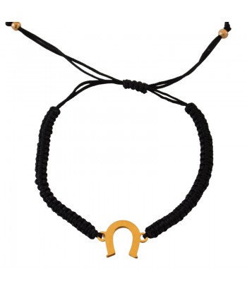 Macrame Bracelet With Horseshoe Pattern 58966-106 Black - 1