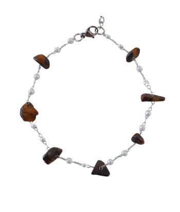 Bracelet Handmade With Stones 58967-353 Brown - 1