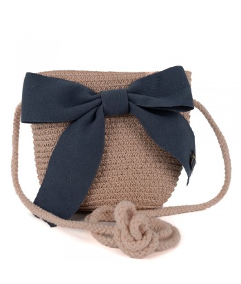 Children's Straw Bag With Bow 2026-11 Blue-Pink - 1