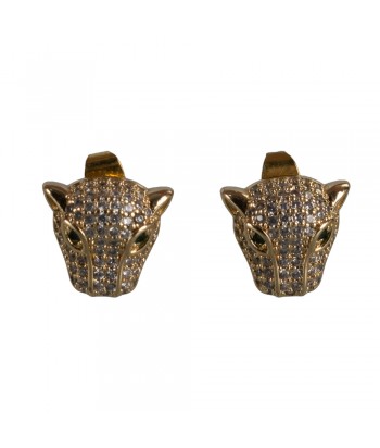 Steel Earrings With Tiger Pattern 01495-352 Gold - 1