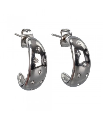 Hoop Earrings With Design 220486 Silver - 1