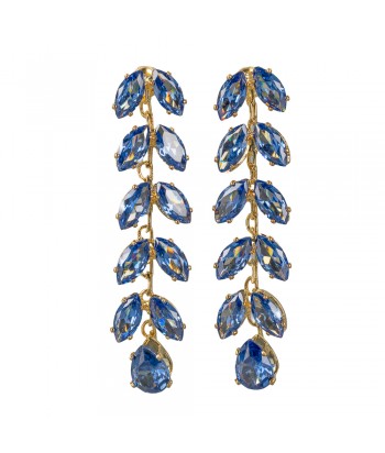 Earrings With Strass Pattern 220535 Blue/Gold - 1