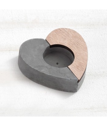 Μπομπονιέρα Γάμου Ρεσώ καρδιά από ξύλο & τσιμέντο 17Γ915