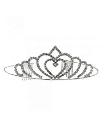 Bridal Hair Tiara Crown With Strass 78567-3 Silver - 1