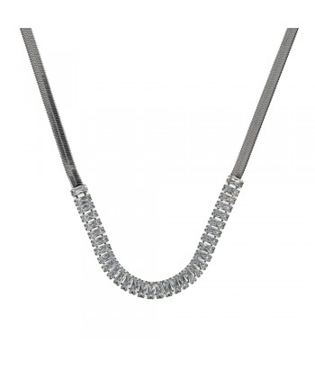 Steel Necklace With Design Stones 2206354 Silver