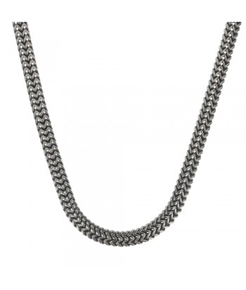 Necklace Men's Steel Chain With Pattern 2205149 Silver - 1