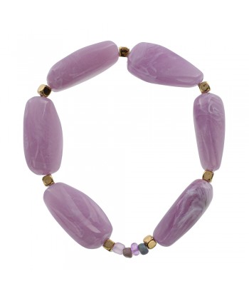Bracelet Handmade With Stones 220252 Lilac - 1