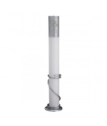 Λαμπάδα Γάμου Κούφιο Κερί Με Glitter Και Διπλή Καρδιά 15x140cm NK025 (2ΤΜΧ.)