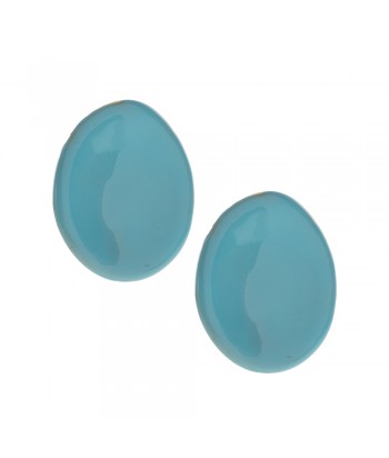 Clip Earrings Steel With Design 2212274 Blue - 1