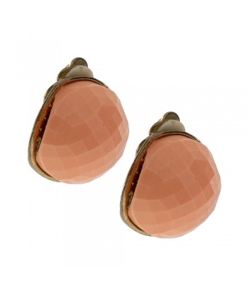 Clip Earrings With Pearl Pattern 01495-361 Pink - 1
