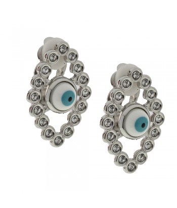 Clip Earrings Steel With Eye Pattern 2212170 Silver - 1
