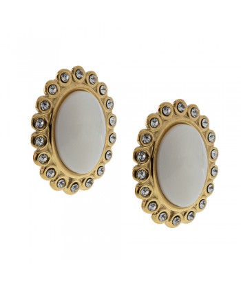 Clip Earrings Steel With Pearl Pattern 2302181 Gold - 1