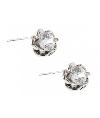 Earrings With Strass Design 0,6 cm 01822-9 Silver - 1