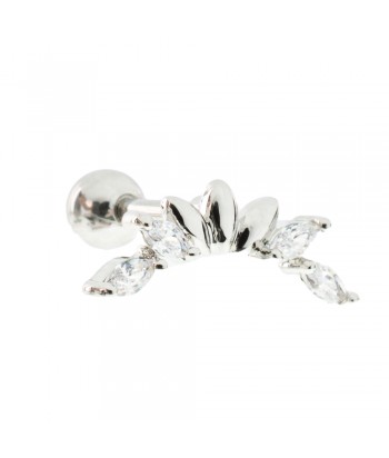 Earring Women's Ear Cuff With Strass 800167 Silver - 1